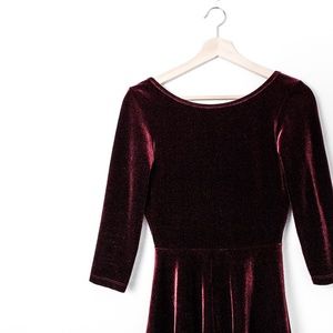 American Apparel Red Velvet Dress